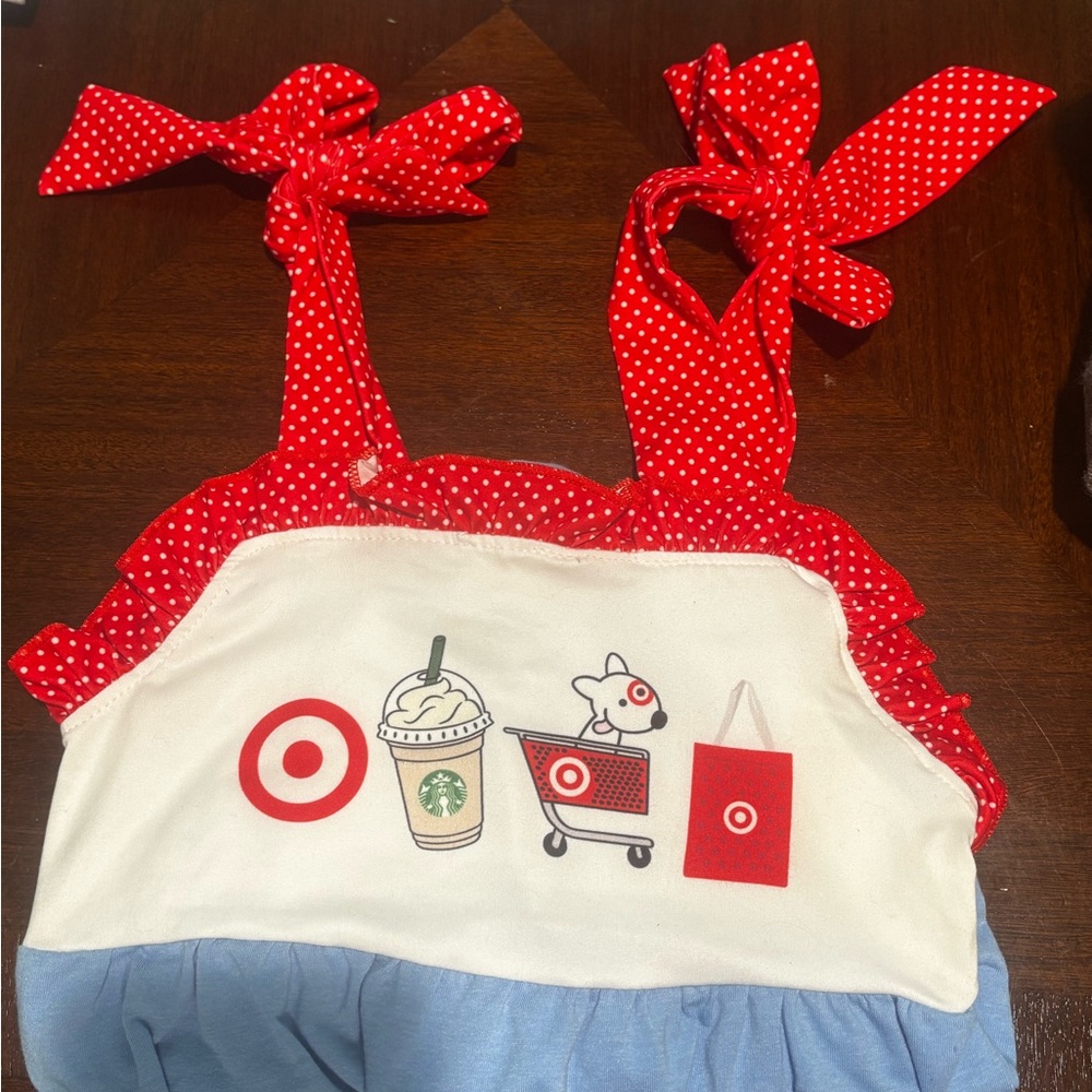 Red and White Bodysuit with Playful Polka Dots